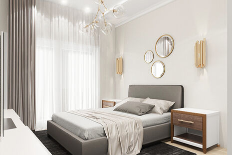 Фото № 5: Дизайн-проект трехкомнатной квартиры 104.7  м² Стиль Арт-деко для ЖК Московский