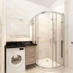 Фото № 6: Дизайн-проект трехкомнатной квартиры 104.7  м² Стиль Арт-деко для ЖК Московский