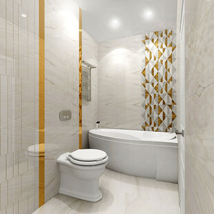 Фото № 3: Дизайн-проект трехкомнатной квартиры 104.7  м² Стиль Арт-деко для ЖК Московский