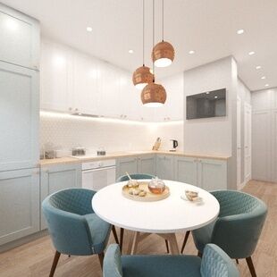 Фото № 1: Дизайн-проект двухкомнатной квартиры 53.21  м² Скандинавский стиль для ЖК Московский