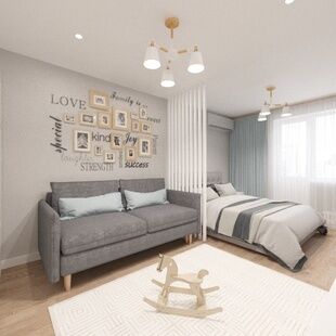 Фото № 4: Дизайн-проект двухкомнатной квартиры 53.21  м² Скандинавский стиль для ЖК Московский