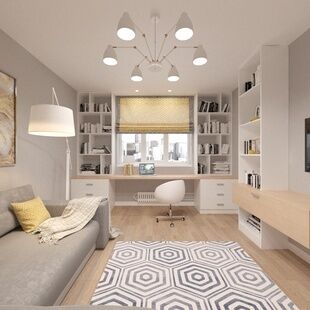 Фото № 6: Дизайн-проект двухкомнатной квартиры 53.21  м² Скандинавский стиль для ЖК Московский