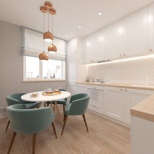 Фото № 2: Дизайн-проект двухкомнатной квартиры 53.21  м² Скандинавский стиль для ЖК Московский