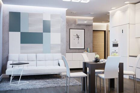 Фото № 6: Дизайн-проект двухкомнатной квартиры 70.54  м² Стиль Минимализм для ЖК Московский