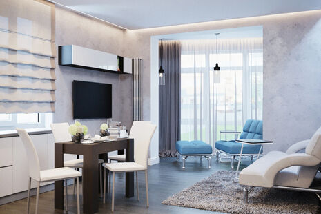 Фото № 3: Дизайн-проект двухкомнатной квартиры 70.54  м² Стиль Минимализм для ЖК Московский