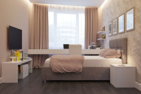 Фото № 5: Дизайн-проект двухкомнатной квартиры 70.54  м² Стиль Минимализм для ЖК Московский