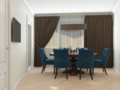 Фото № 3: Дизайн-проект трехкомнатной квартиры 117.8  м² Стиль Современная классика для ЖК Московский