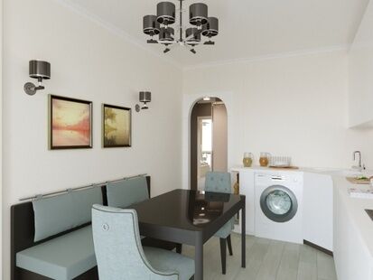 Фото № 5: Дизайн-проект двухкомнатной квартиры 61.91  м² Стиль Контемпорари для ЖК Гренада