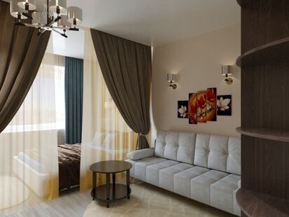 Фото № 3: Дизайн-проект двухкомнатной квартиры 61.91  м² Стиль Контемпорари для ЖК Гренада