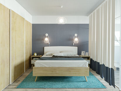 Фото № 3: Дизайн-проект двухкомнатной квартиры 46.94  м² Скандинавский стиль для ЖК Московский