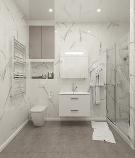 Фото № 3: Дизайн-проект двухкомнатной квартиры 106.1  м² Стиль Модернизм для ЖК Московский