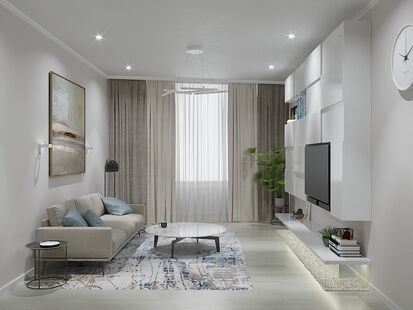 Фото № 6: Дизайн-проект двухкомнатной квартиры 106.1  м² Стиль Модернизм для ЖК Московский