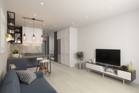 Фото № 3: Дизайн-проект квартиры-студии 40.68  м² Скандинавский стиль для ЖК Московский