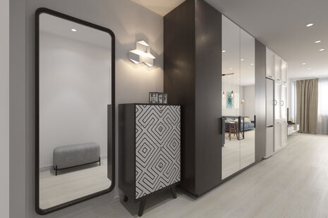 Фото № 2: Дизайн-проект квартиры-студии 40.68  м² Скандинавский стиль для ЖК Московский