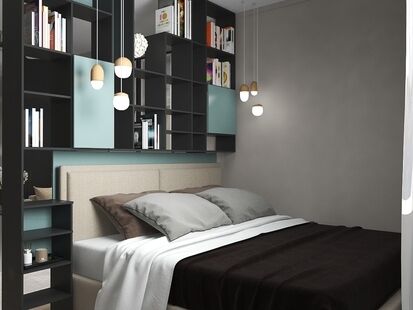 Фото № 5: Дизайн-проект однокомнатной квартиры 41.69  м² Стиль Контемпорари для ЖК Московский