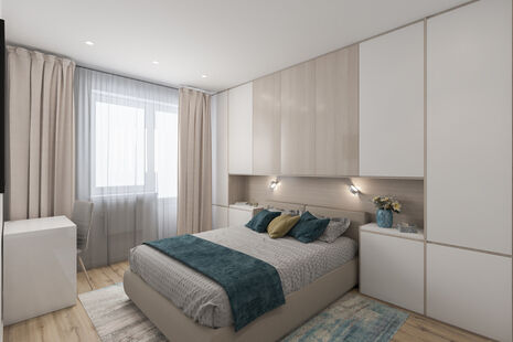 Фото № 1: Дизайн-проект трехкомнатной квартиры 53.0  м² Стиль Контемпорари для ЖК Московский