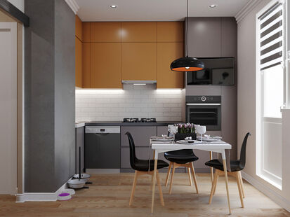 Фото № 1: Дизайн-проект четырехкомнатной квартиры 104.8  м² Стиль Контемпорари для ЖК Московский