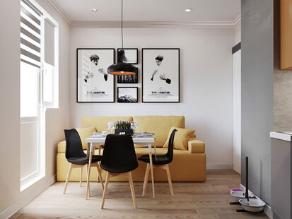 Фото № 5: Дизайн-проект четырехкомнатной квартиры 104.8  м² Стиль Контемпорари для ЖК Московский