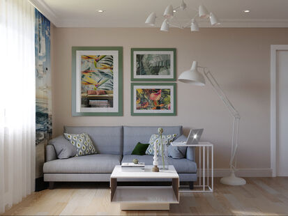 Фото № 2: Дизайн-проект четырехкомнатной квартиры 104.8  м² Стиль Контемпорари для ЖК Московский