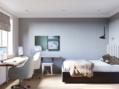 Фото № 6: Дизайн-проект четырехкомнатной квартиры 104.8  м² Стиль Контемпорари для ЖК Московский