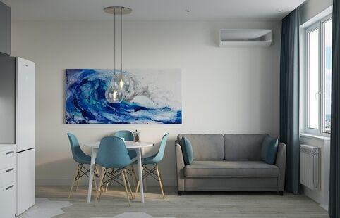 Фото № 4: Дизайн-проект однокомнатной квартиры 49.0  м² Стиль Современная классика для ЖК Московский