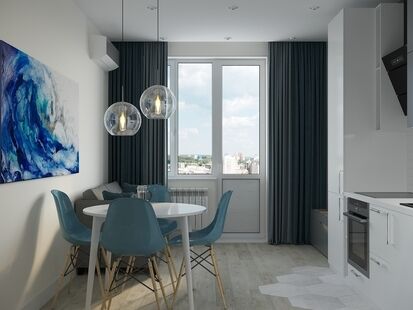 Фото № 3: Дизайн-проект однокомнатной квартиры 49.0  м² Стиль Современная классика для ЖК Московский