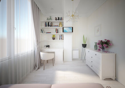 Фото № 2: Дизайн-проект трехкомнатной квартиры 61.7  м² Стиль арт-деко для ЖК Московский