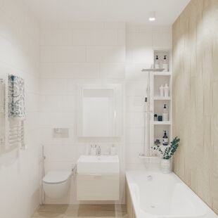 Фото № 5: Дизайн-проект двухкомнатной квартиры 58.66  м² Стиль Минимализм для ЖК Риверпарк