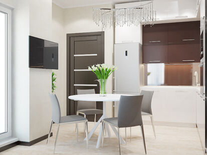 Фото № 3: Дизайн-проект двухкомнатной квартиры 60.0  м² Стиль Современная классика для ЖК Московский