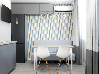 Фото № 3: Дизайн-проект двухкомнатной квартиры 61.9  м² Стиль Модернизм для ЖК Московский