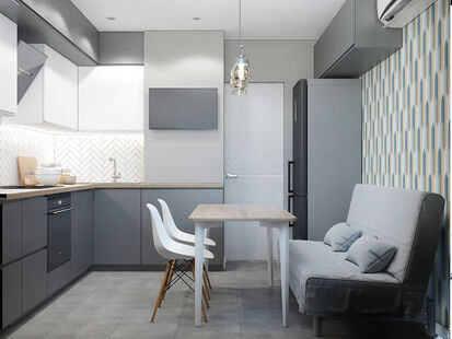 Фото № 6: Дизайн-проект двухкомнатной квартиры 61.9  м² Стиль Модернизм для ЖК Московский