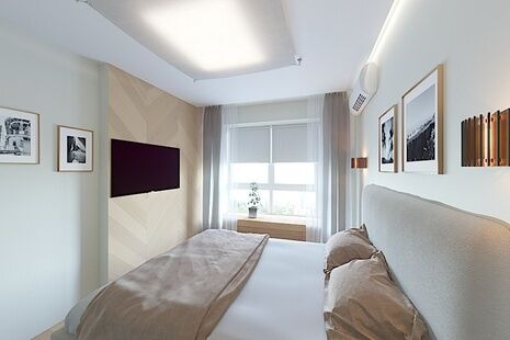 Фото № 4: Дизайн-проект трехкомнатной квартиры 66.05  м² Стиль Американская классика для ЖК Аннино Парк