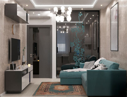 Фото № 5: Дизайн-проект трехкомнатной квартиры 105.3  м² Стиль Модернизм для ЖК Московский