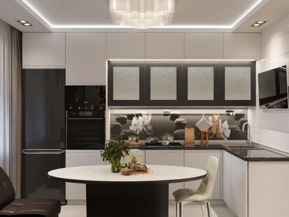 Фото № 4: Дизайн-проект трехкомнатной квартиры 105.3  м² Стиль Модернизм для ЖК Московский