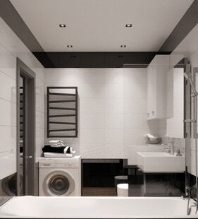 Фото № 6: Дизайн-проект трехкомнатной квартиры 105.3  м² Стиль Модернизм для ЖК Московский