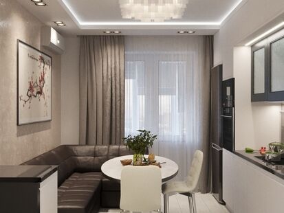 Фото № 3: Дизайн-проект трехкомнатной квартиры 105.3  м² Стиль Модернизм для ЖК Московский