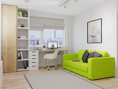 Фото № 1: Дизайн-проект трехкомнатной квартиры 90.58  м² Стиль Модернизм для ЖК Московский