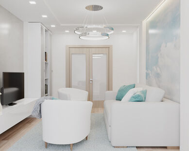 Фото № 2: Дизайн-проект трехкомнатной квартиры 90.58  м² Стиль Модернизм для ЖК Московский