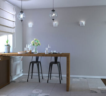 Фото № 5: Дизайн-проект двухкомнатной квартиры 55.18  м² Стиль Контемпорари для ЖК Московский