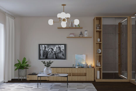 Фото № 6: Дизайн-проект двухкомнатной квартиры 55.18  м² Стиль Контемпорари для ЖК Московский