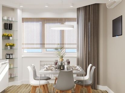 Фото № 2: Дизайн-проект трехкомнатной квартиры 81.9  м² Стиль Контемпорари для ЖК Московский