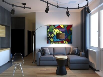 Фото № 1: Дизайн-проект трехкомнатной квартиры 60.4  м² Стиль Минимализм для ЖК Оранж парк