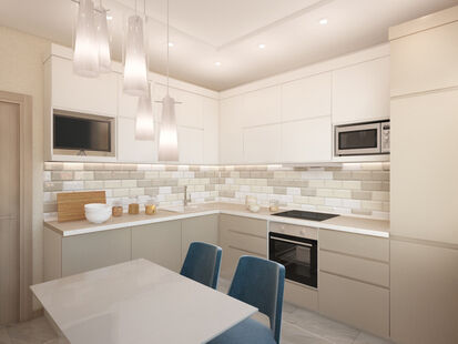 Фото № 3: Дизайн-проект двухкомнатной квартиры 64.4  м² Стиль Контемпорари для ЖК Московский