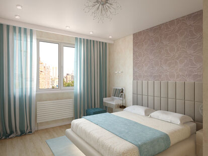 Фото № 5: Дизайн-проект двухкомнатной квартиры 64.4  м² Стиль Контемпорари для ЖК Московский