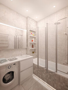 Фото № 4: Дизайн-проект двухкомнатной квартиры 64.4  м² Стиль Контемпорари для ЖК Московский