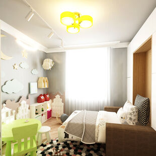 Фото № 6: Дизайн-проект трехкомнатной квартиры 69.6  м² Стиль Модернизм для ЖК Московский