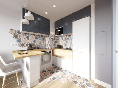 Фото № 5: Дизайн-проект однокомнатной квартиры 34.2  м² Стиль Модернизм для ЖК Московский