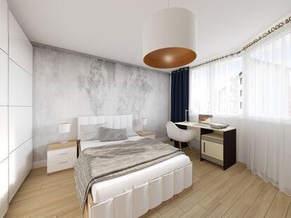 Фото № 6: Дизайн-проект однокомнатной квартиры 34.2  м² Стиль Модернизм для ЖК Московский