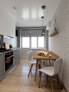 Фото № 3: Дизайн-проект однокомнатной квартиры 34.42  м² Скандинавский стиль для ЖК Московский