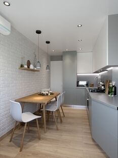 Фото № 4: Дизайн-проект однокомнатной квартиры 34.42  м² Скандинавский стиль для ЖК Московский